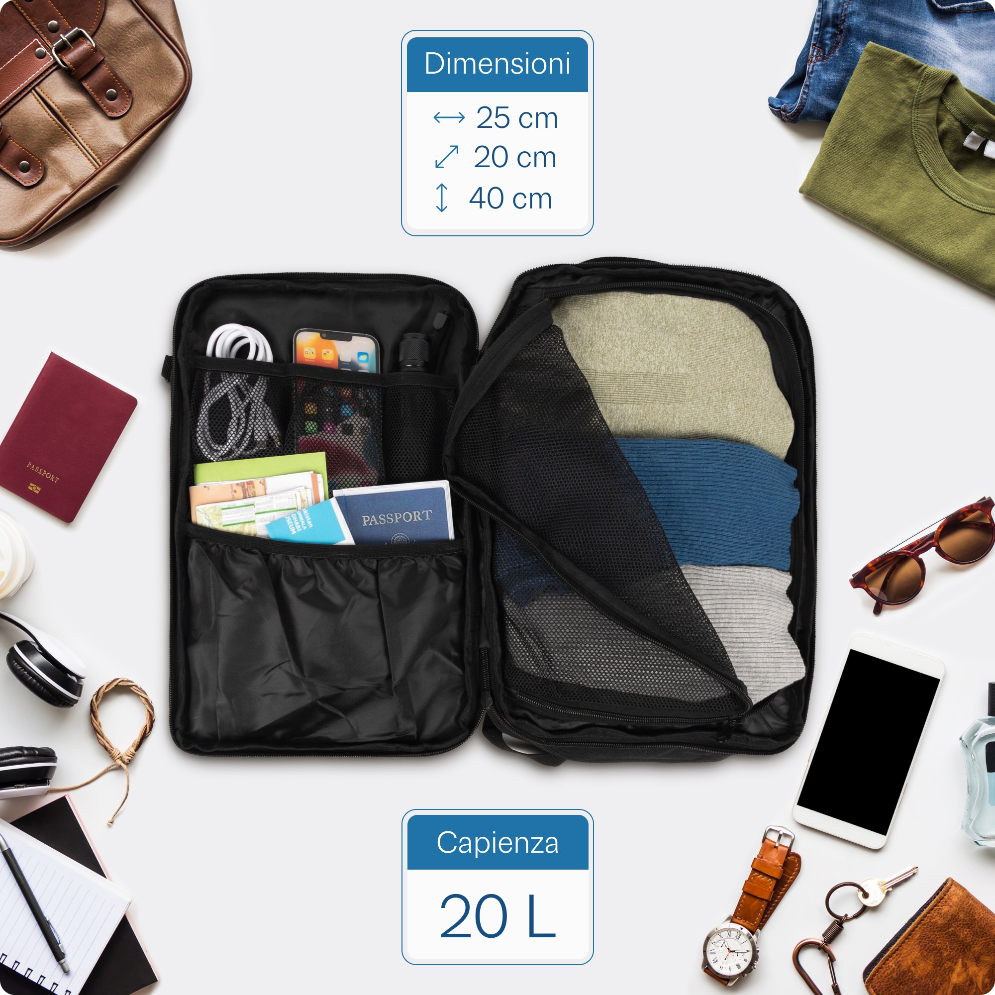 Mochila 40x20x25 Pro TSA Lock